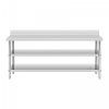 Stół ze stali nierdzewnej z półkami 200 x 90 x 16.5 cm ROYAL CATERING 10012658 RCAT-200/90-SPS3SH